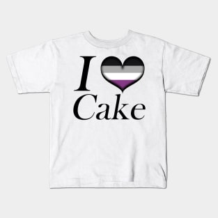 I Heart Asexual Cake Ace Pride Flag Design Kids T-Shirt